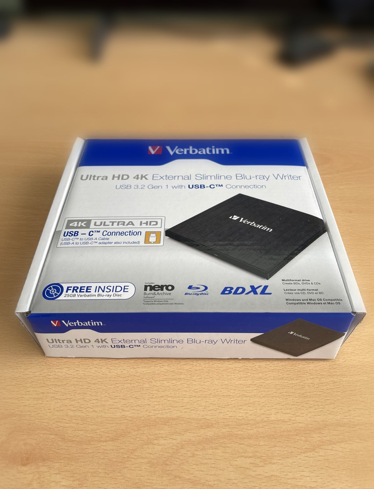 A boxed Verbatim 43888 ready to go